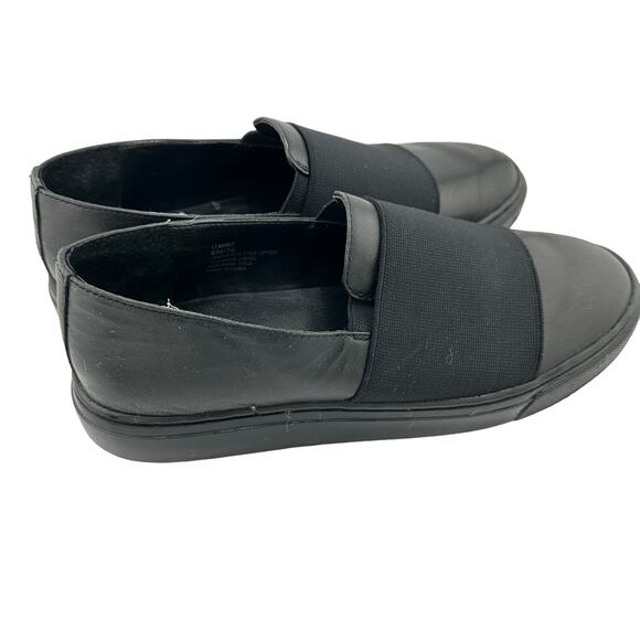 LOGO LORI GOLDSTEIN Brint Leather Black Slip on Sneakers Size 6 - Picture 3 of 6